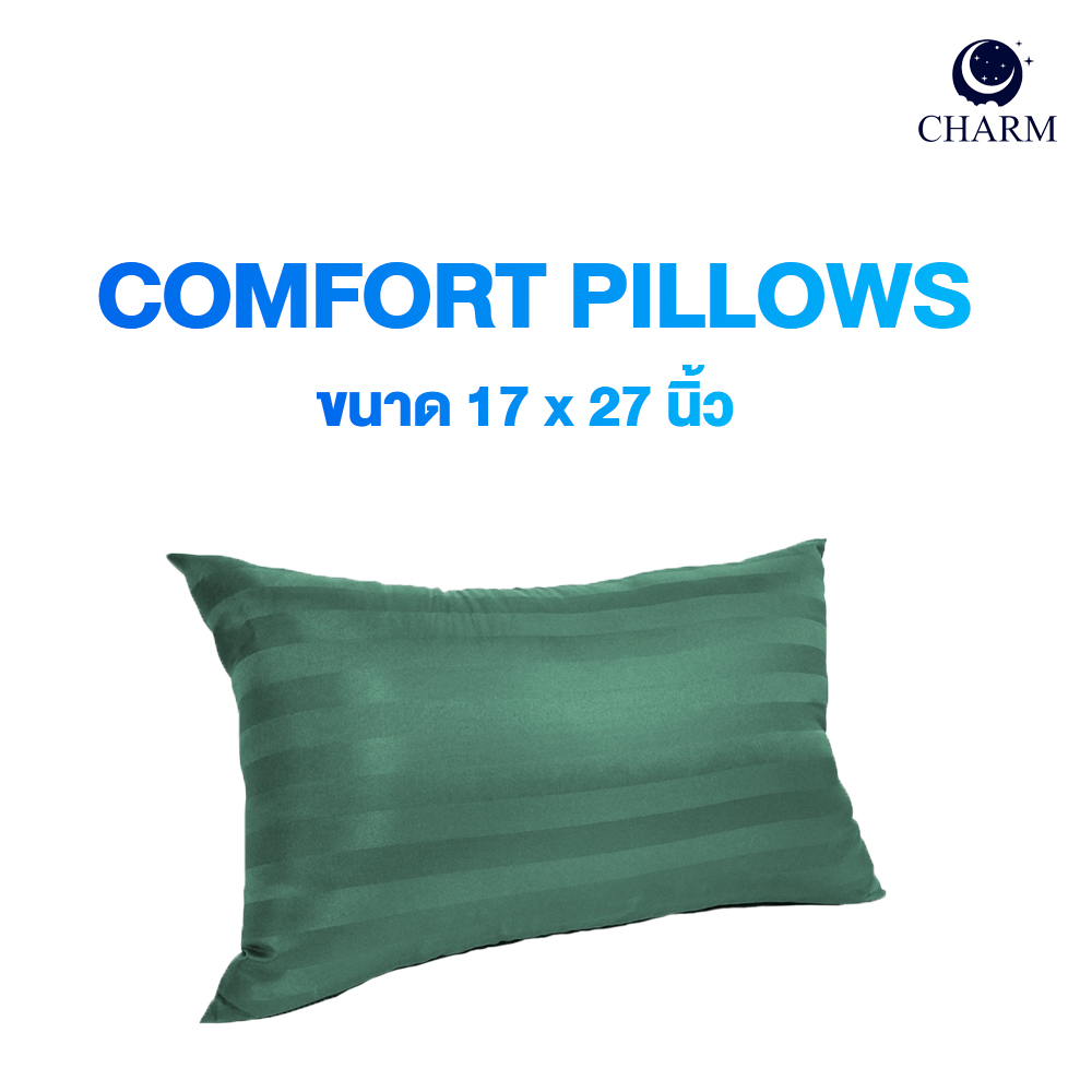  หมอนหนุนใย Hollow Conjugated Fiber รุ่น Comfort แพ็คเดี่ยว สี เขียว/Green ขนาด 17x27 นิ้ว_1